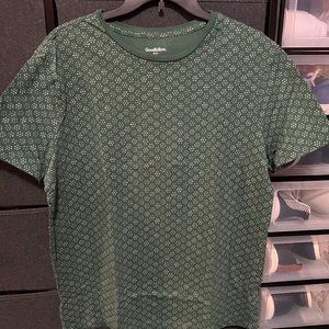 Goodfellow Green Pattern Print T Shirt Used Large